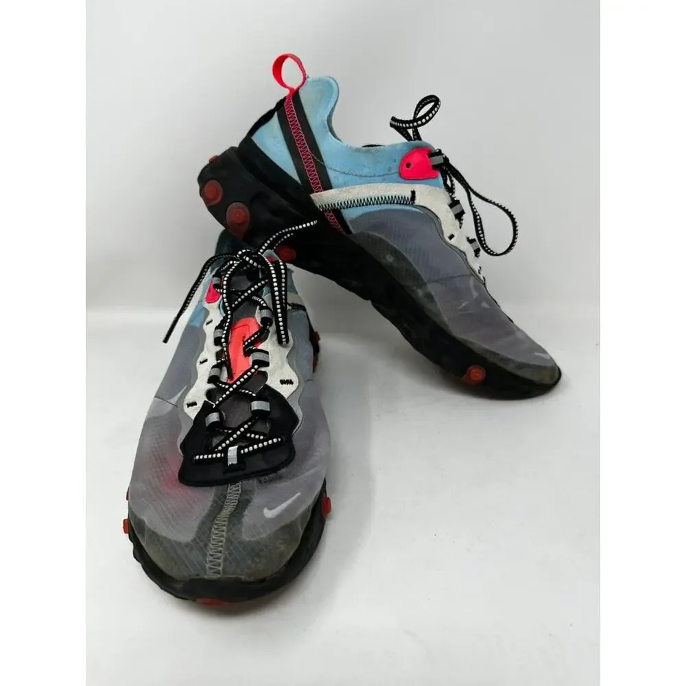 Nike React Element 87 'Solar Red' Men's 10.5 Translucent Cork Insole Sporty EUC